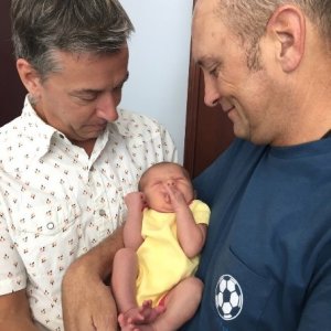 Two Dads with Their New Princess